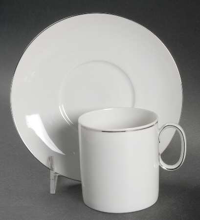 Platinum Band (Medallion Shape) Flat Cup & Saucer Set