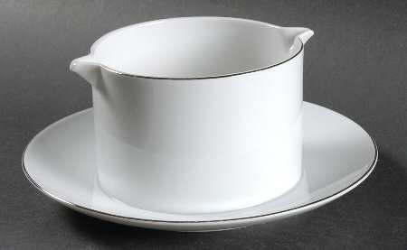 Platinum Band (Medallion Shape) Gravy Boat with Attached Underplate
