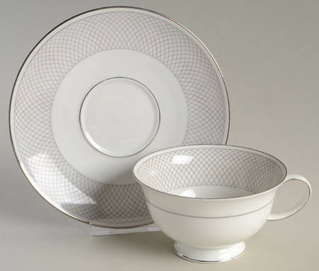Platinum Grail Footed Cup & Saucer Set