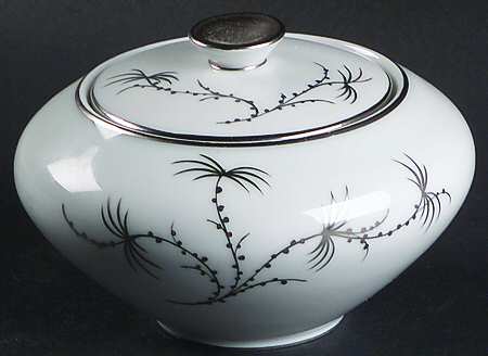 Platinum Palm Sugar Bowl & Lid