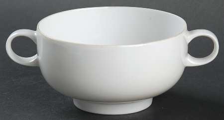 Plus White Footed Cream Soup Bowl