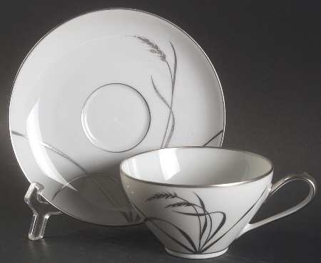 Platinum Wheat Flat Cup & Saucer Set