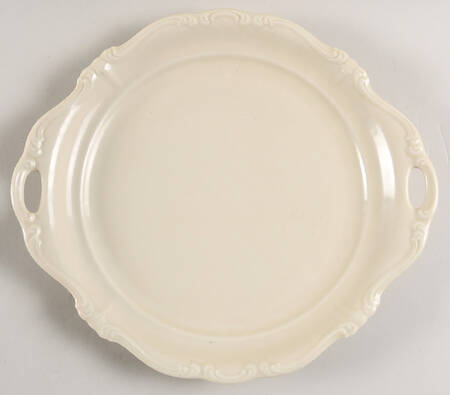 Pompadour Cream Handled Cake Plate