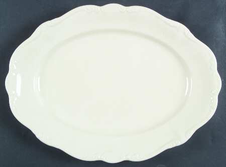 Pompadour Cream 12" Oval Serving Platter