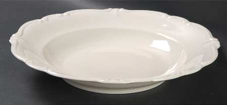 Pompadour Cream Large Rim Soup Bowl