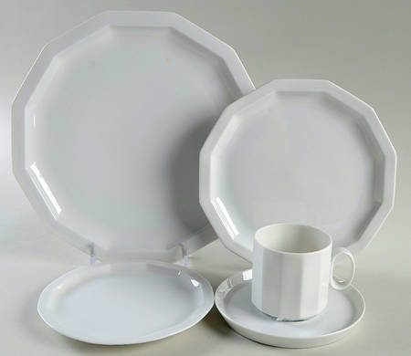 Polygon White 5 Piece Place Setting