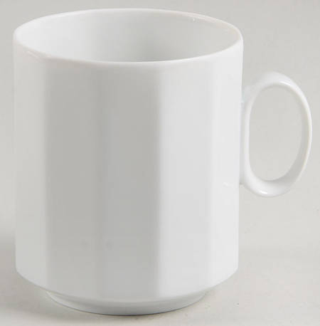 Polygon White Flat Cup
