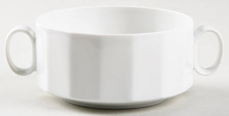 Polygon White Flat Cream Soup Bowl