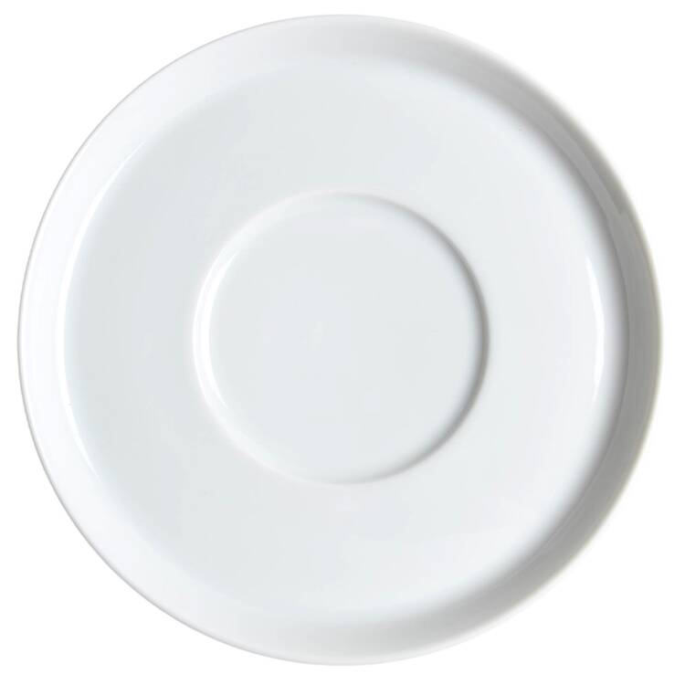 Polygon White Saucer for Flat Cup