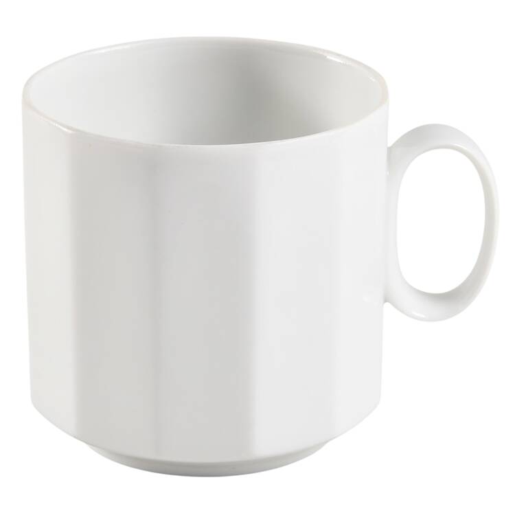 Polygon White Flat Cup