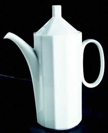 Polygon White Coffee Pot & Lid