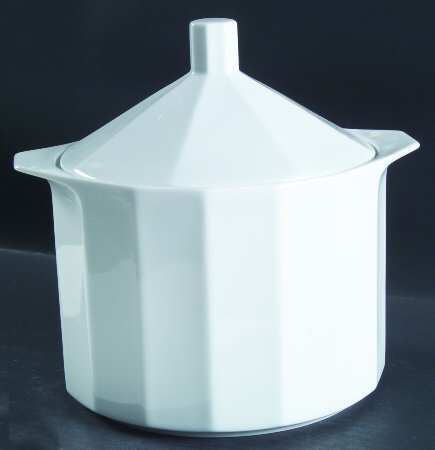 Polygon White Tureen &  Lid