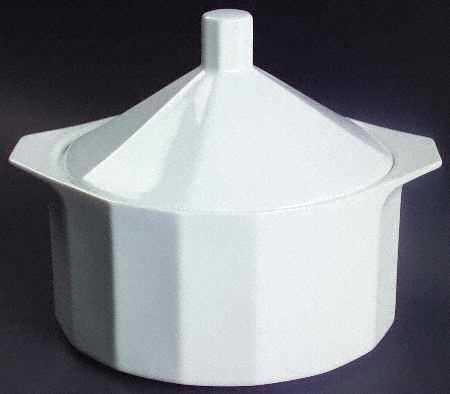 Polygon White Round Covered Vegetable