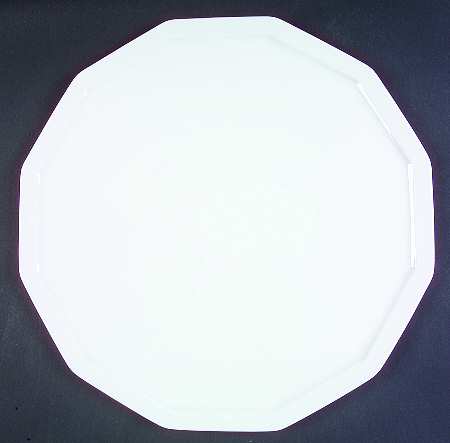 Polygon White Cake Plate