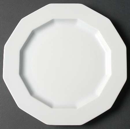 Polygon White Luncheon Plate