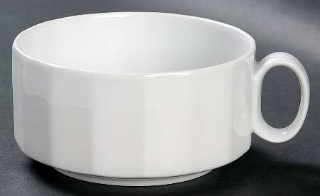 Polygon White Flat Cup
