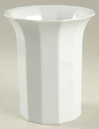 Polygon White 6" Vase