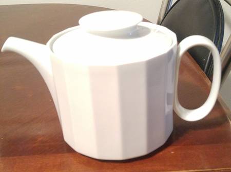Polygon White Individual Teapot No Lid