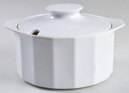 Polygon White Round Covered Vegetable