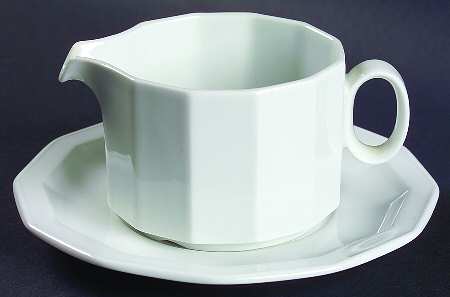 Polygon White Gravy Boat & Underplate