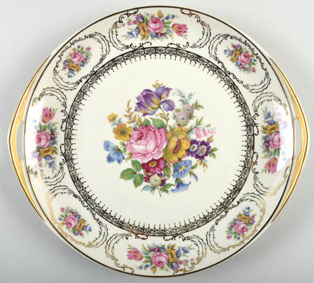 Queen's Bouquet Handled Cake Plate
