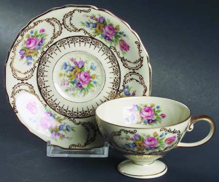 Queen's Bouquet Footed Demitasse Cup & Saucer Set