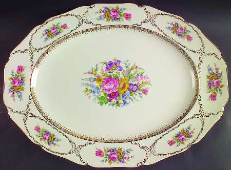 Queen's Bouquet 17" Oval Serving Platter