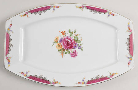 Queen's Rose (No Inner Gold Band) 14" Oblong Serving Platter by Rosenthal - Continental