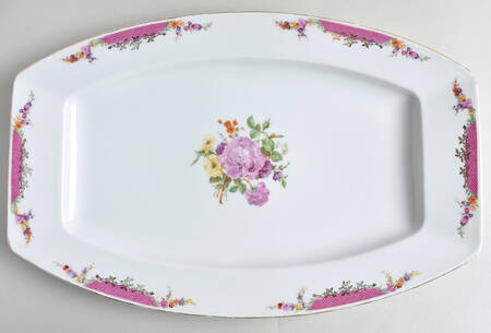 Queen's Rose (No Inner Gold Band) 17" Oblong Serving Platter by Rosenthal - Continental