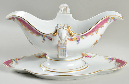 Queen's Rose (No Inner Gold Band) Gravy Boat with Attached Underplate by Rosenthal - Continental