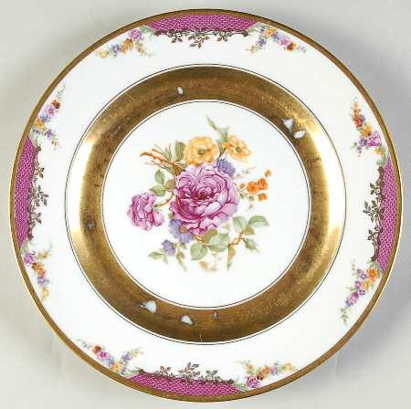 Queen's Rose (Wide Gold Inner Band) Luncheon Plate