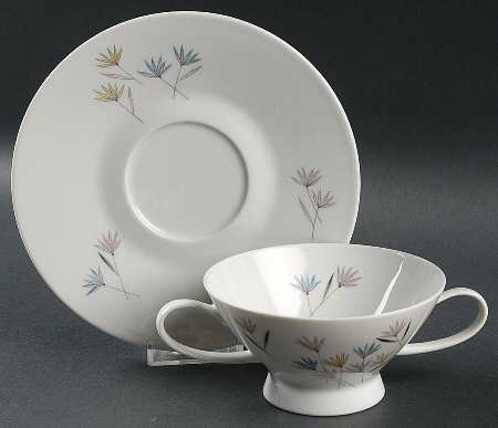 3722 Footed Cream Soup Bowl & Saucer Set
