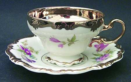 R14 (Pompadour Shape) Footed Demitasse Cup & Saucer Set