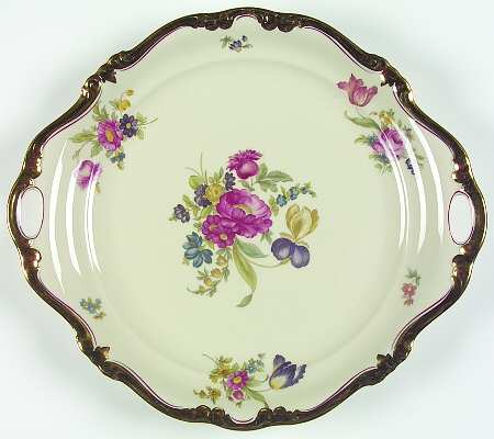 R14 (Pompadour Shape) Handled Cake Plate