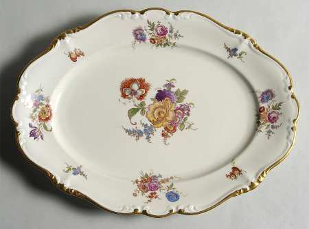 R14 (Pompadour Shape) 13" Oval Serving Platter