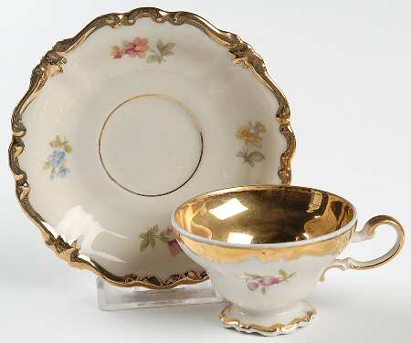 R14 (Pompadour Shape) Footed Demitasse Cup & Saucer Set