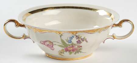R14 (Pompadour Shape) Flat Cream Soup Bowl