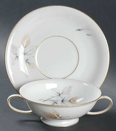 Florence Footed Cream Soup Bowl & Saucer Set