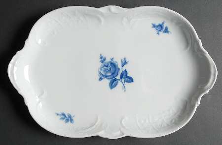Sansoucci Blue Rose 13" Oval Serving Platter