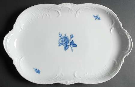 Sansoucci Blue Rose 19" Oval Serving Platter