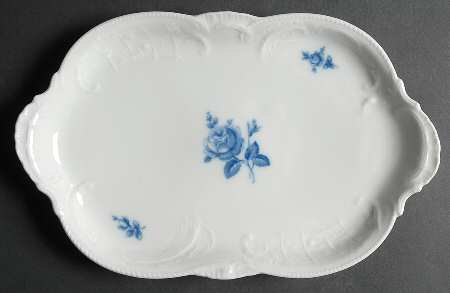 Sansoucci Blue Rose 11" Oval Serving Platter