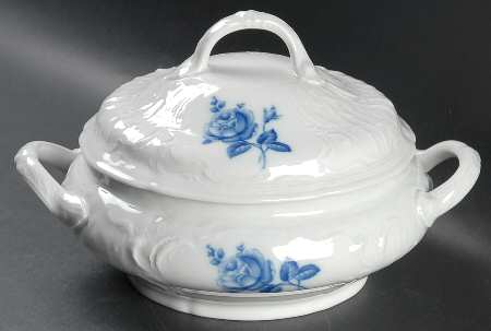 Sansoucci Blue Rose Round Covered Vegetable