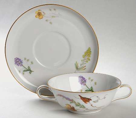 3656 (White) Footed Cream Soup Bowl & Saucer Set
