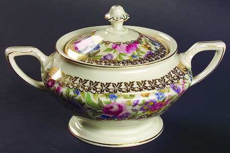Garden Caprice (Smooth Edge) Sugar Bowl & Lid
