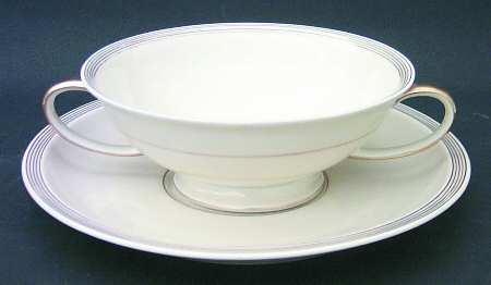 R52 Footed Cream Soup Bowl & Saucer Set