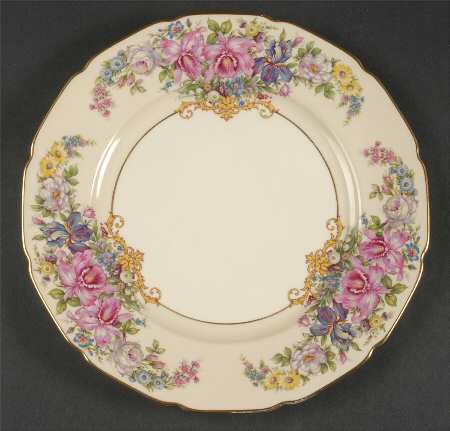 Gwendolyn (Yellow or Yellow & Red Scrolls) Large Dinner Plate
