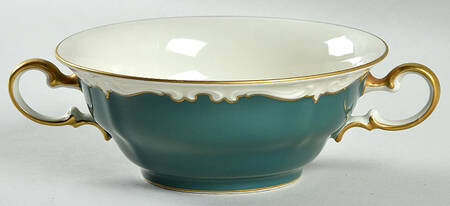Raphael Green Flat Cream Soup Bowl