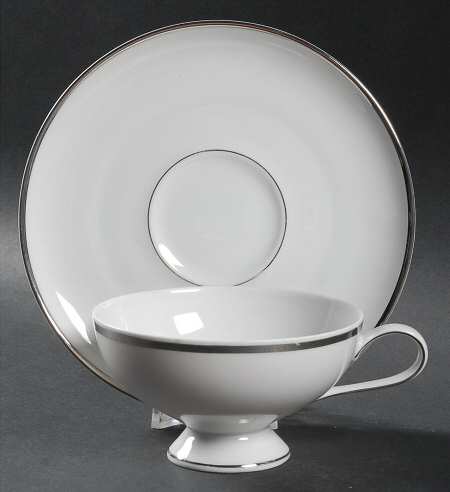 Regent (Platinum Trim) Footed Cup & Saucer Set