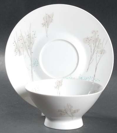 Rendezvous Footed Cream Soup Bowl & Saucer Set