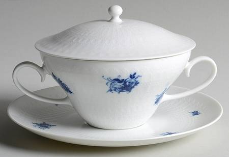 Rhapsody Cream Soup Bowl & Saucer Set with Lid
